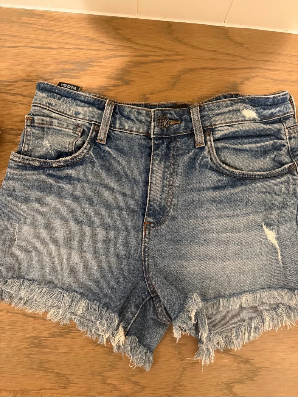 Kut from the Kloth Light Blue Distressed Denim Shorts